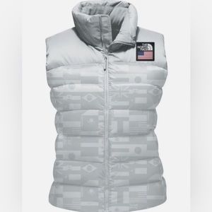 The North Face 2018 USA Olympic women’s vest in Glacier Grey. New without tags